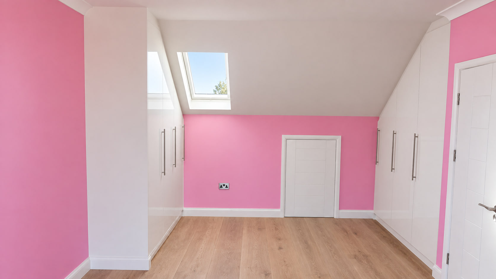 Fitted storage beneath sloping attic ceilings
